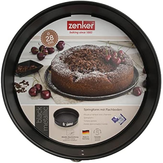 Zenker Round Open Cake Tin With Flat Base Diameter 28 Cm Black Metallic NonStick Coating Colour Black Metallic Quantity 1 Piece - Image 5