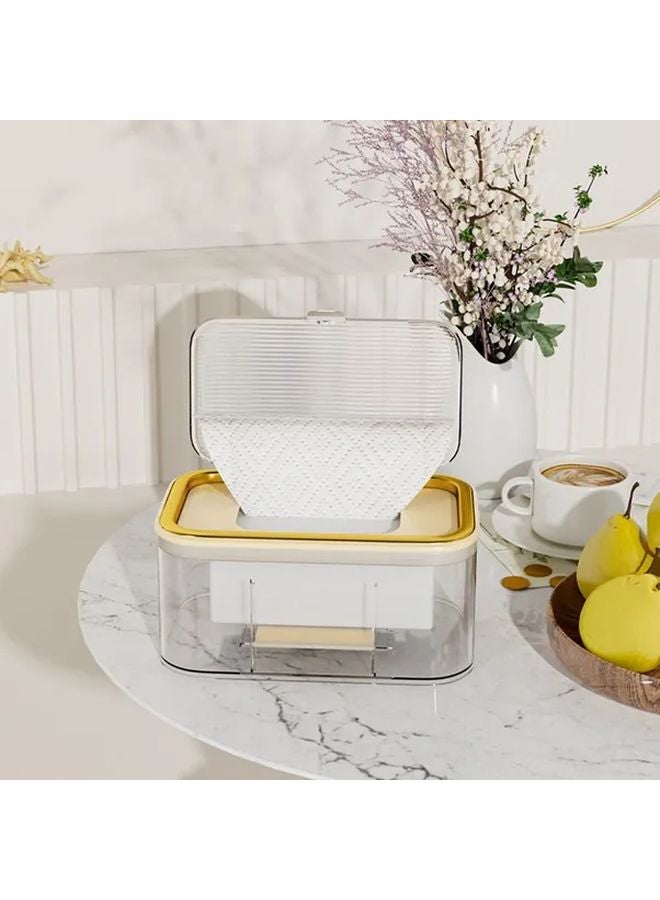 Gold Green Wet Wipes Box With Spring Plate Large Capacity Dustproof Tissue Dispenser - Image 3