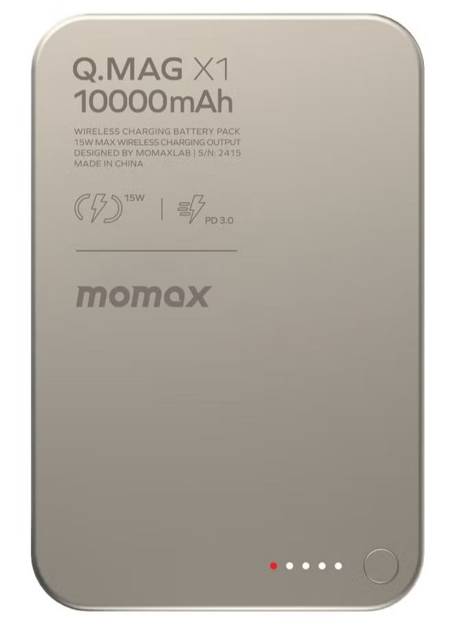 Momax - Q.MAG X1 10,000mAh Wireless Magnetic Power Bank with USB-C 15W PD Output - Image 1