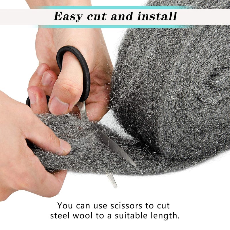 Papillon 30FT Steel Wool Fill Fabric Roll, Coarse Wire Wool Hardware Cloth DIY Kit, Gap Blocker to Keep Annoying Animals Away from Holes/Wall Cracks/Siding/Pipeline/Vents in Workshop/House/Garage - Image 2