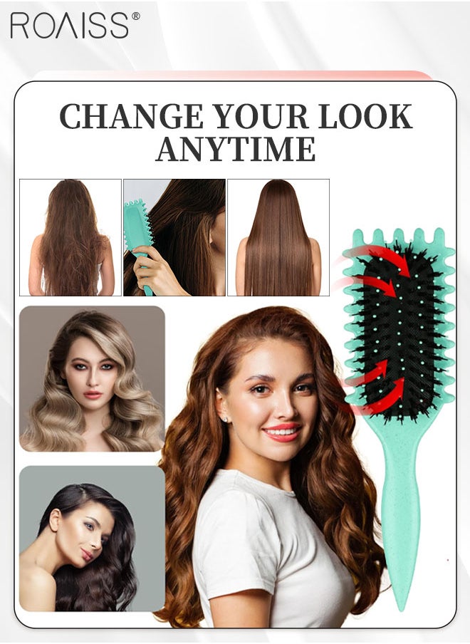 roaiss - 2 Pcs Curl Defining Brush Set, Curl Defining Detangling Straightening Styling Brushes, Wet and Dry Comb Cleaner for Women Men Less Pulling and Curl Separation - Image 1