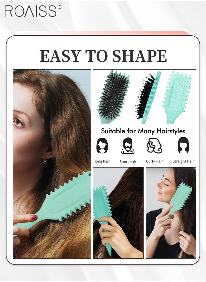 roaiss - 2 Pcs Curl Defining Brush Set, Curl Defining Detangling Straightening Styling Brushes, Wet and Dry Comb Cleaner for Women Men Less Pulling and Curl Separation - Image 1