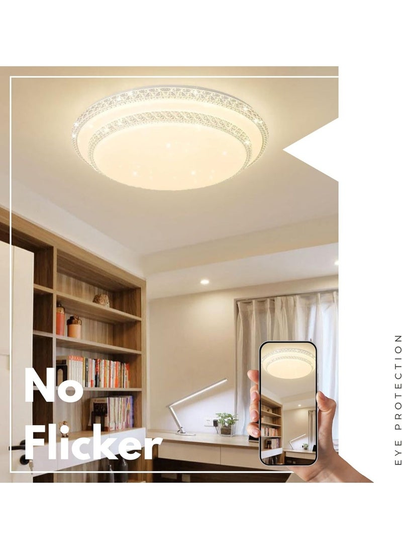 AFN مصباح سقف LED عصري مثبت على السطح بتصميم كريستالي، موفر للطاقة، مناسب لغرف المعيشة والنوم والممرات والمطابخ | مصباح سقف LED، مصباح مثبت على السطح - Image 4