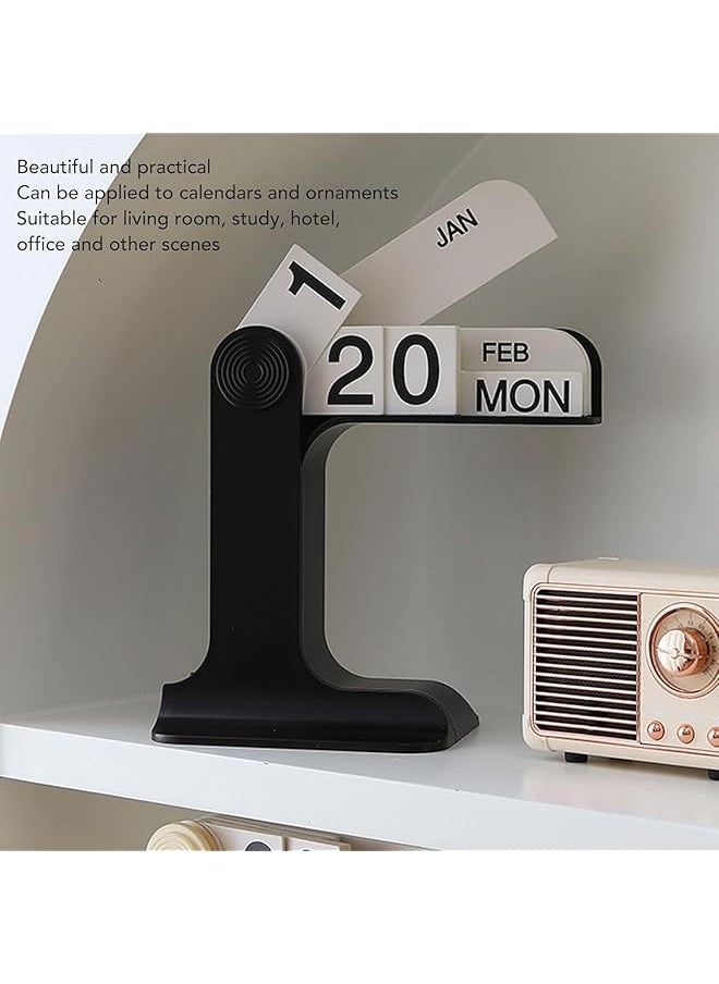 Flip Perpetual Calendar Reusable Desktop Flip Calendar Office Desk Calendar With Month Date And Day Boards Large Display Flip Calendar Desk Accessories For Home Office Decor Black