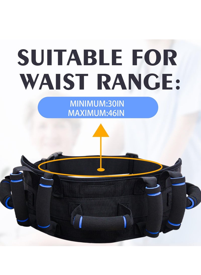 XiuWoo Gait belts transfer gait belt for seniors with 7 handles, gate belt for elderly lift belts with quick release buckle anti-slip function prevents patient from shifting more effectively - Image 3