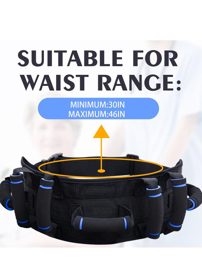 Gait belts transfer gait belt for seniors with 7 handles, gate belt for elderly lift belts with quick release buckle anti-slip function prevents patient from shifting more effectively