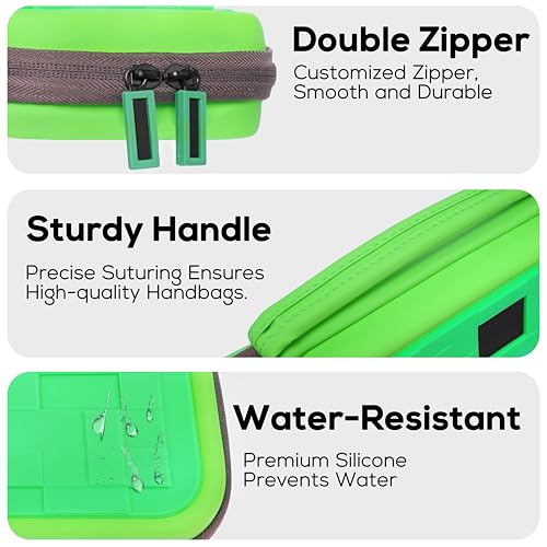 TIKOdirect Carrying Case Accessories Bundle for Switch 2 2025, Portable Travel Case with Protective Cover, Screen Protectors, 4 Thumb Grip caps and Cute Stickers, Green - Image 5