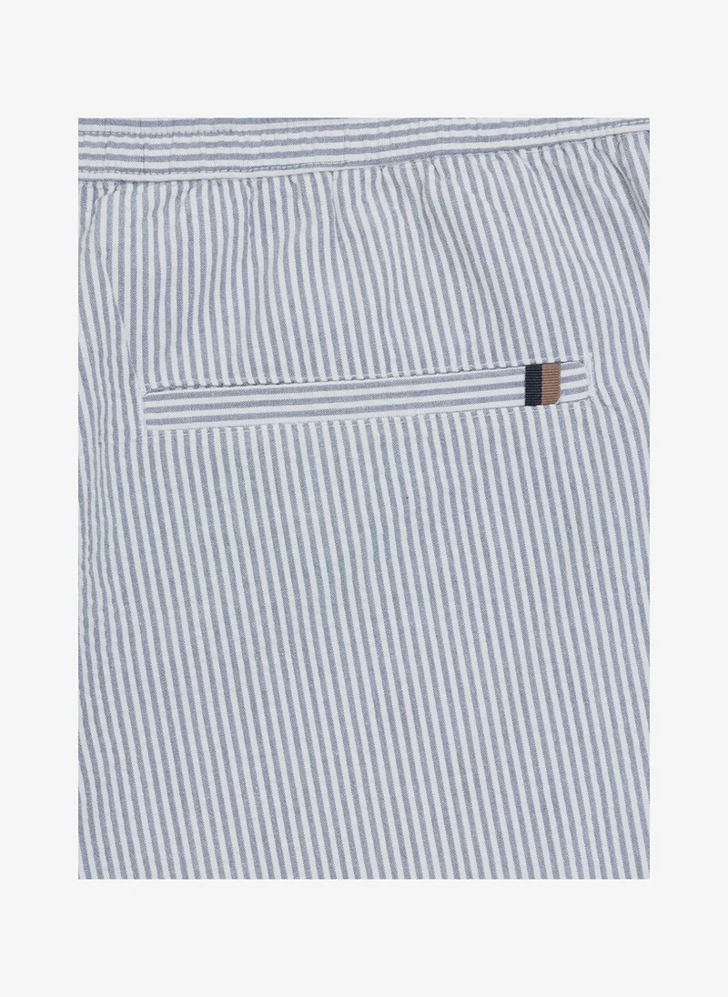 French Connection  Men's Seersucker Blue Striped Drawstring Shorts for Men | Best Price UAE