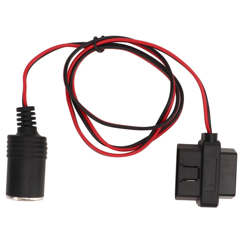 OBD2 Cigarette Lighter Socket Adapter 16-Pin Waterproof Cable with Over Current Short Circuit Protection - Plug and Play OBD2 Cigarette Lighter Cord for Car GPS Recorder - Image 1