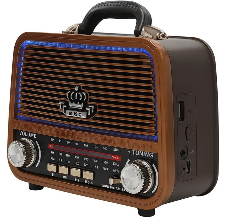 Meier Professional Radio with High Sound Quality, Bluetooth Support, USB Port, and AUX Input - Battery-Powered MD-1308BT - Image 2