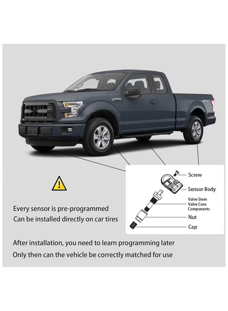 ستارويل مجموعة من 4 حساسات ضغط الإطار TPMS 315MHz متوافقة مع فورد F-150 من 2015-2017 وفورد إيدج من 2015-2023 ولينكولن MKX من 2015.8-2021 تحل محل F2GZ1A189A F2GT1A180AB F2GT1A150AB  - Image 4
