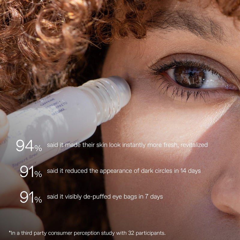 KORRES Greek Yoghurt Wide Awake Eye Gel Serum with Hyaluronic Acid & Caffeine for Dark Circles & Puffy Eyes, Roller Ball, Brightening & Hydrating, 0.51 fl oz, Stocking Stuffer - Image 4