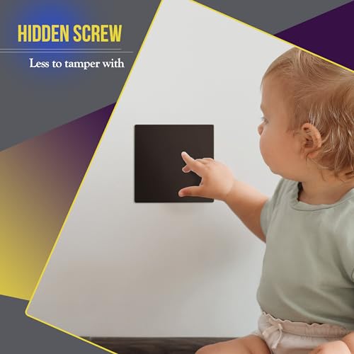 ENERLITES Screwless Double Blank Wall Plate, Child Safe Two Gang Blank Device Outlet Cover, Standard Size, 2-Gang 4.68" x 4.73", Polycarbonate Thermoplastic, UL Listed, SI8802-BK, Glossy, Black - Image 3