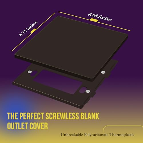 ENERLITES Screwless Double Blank Wall Plate, Child Safe Two Gang Blank Device Outlet Cover, Standard Size, 2-Gang 4.68" x 4.73", Polycarbonate Thermoplastic, UL Listed, SI8802-BK, Glossy, Black - Image 2