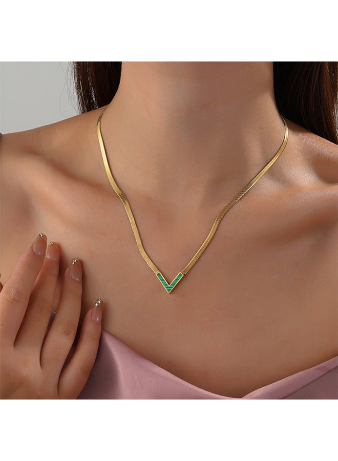 Depend Gold Flat Snake Chain Choker Necklaces, Dainty Layered Simple Minimalist Collar Clavicle Necklace, Women Jewelry Herringbone Necklace For Women Girls - Image 1