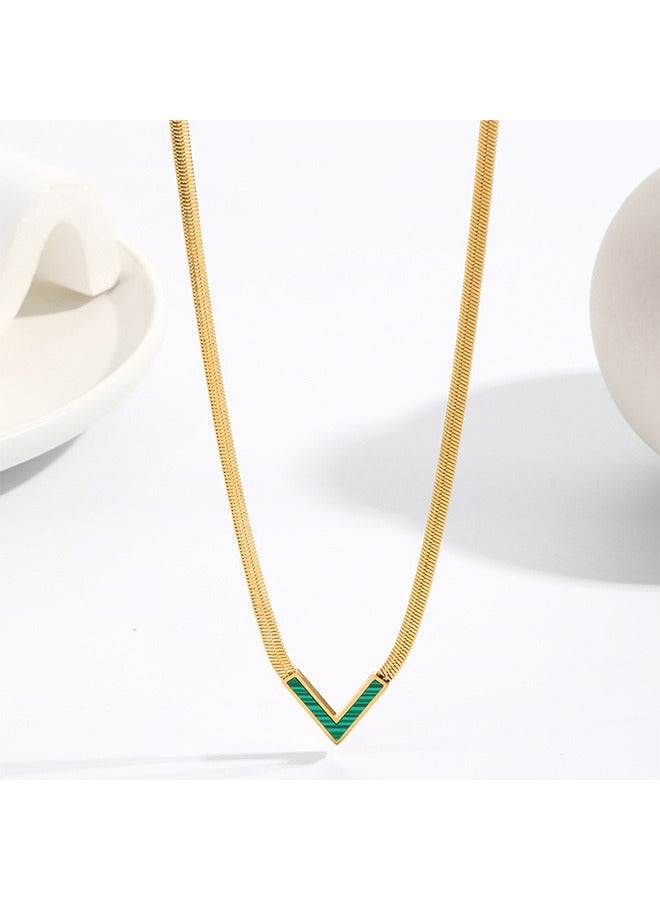 Depend Gold Flat Snake Chain Choker Necklaces, Dainty Layered Simple Minimalist Collar Clavicle Necklace, Women Jewelry Herringbone Necklace For Women Girls - Image 2