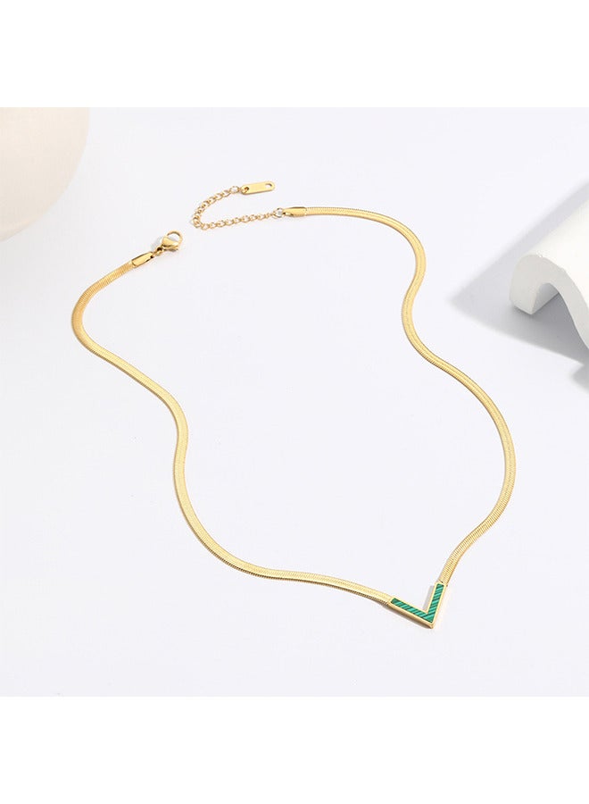 Depend Gold Flat Snake Chain Choker Necklaces, Dainty Layered Simple Minimalist Collar Clavicle Necklace, Women Jewelry Herringbone Necklace For Women Girls - Image 4