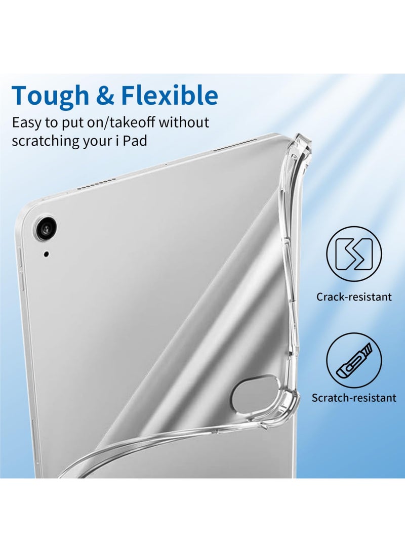 Rock Pow Case for iPad Air 11 inch M3/M2 2025/2024 Gen iPad Air 11 Case/Case For iPad Air 5 10.9 inch 2022/Air 4 10.9 inch 2020 iPad Air 10.9 Case with Pencil Holder Clear Case TPU Soft Anti –Fall Anti -Collision - Image 3