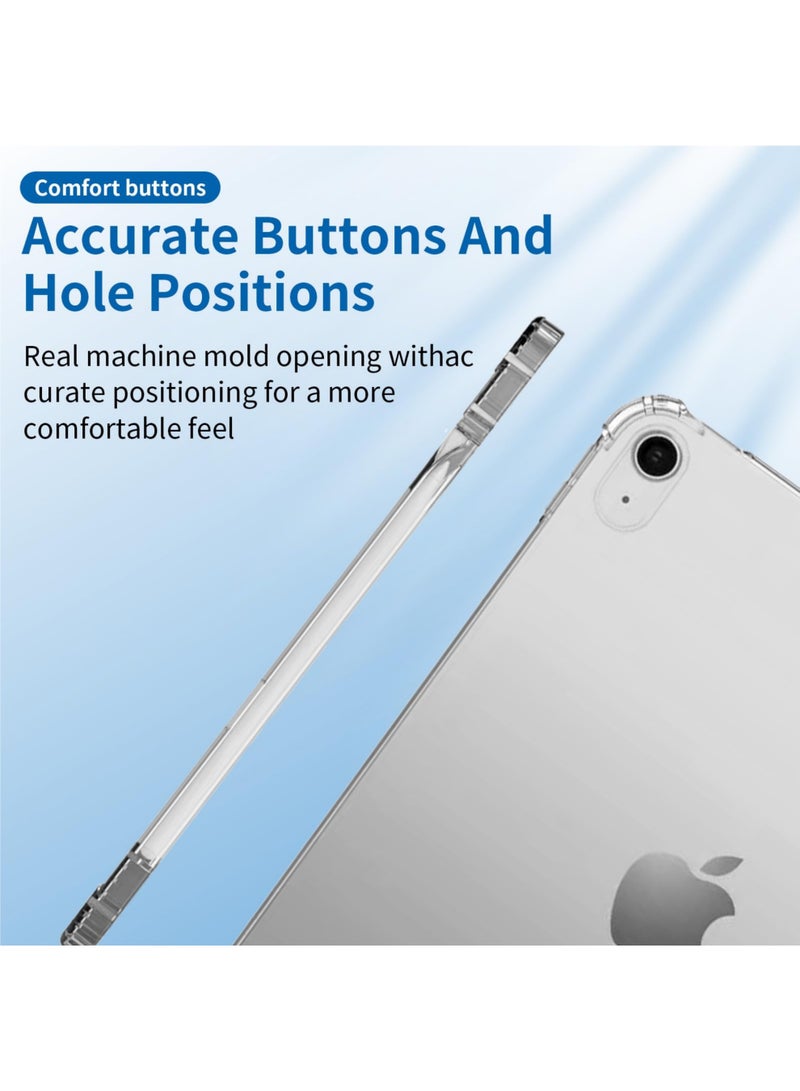 Rock Pow Case for iPad Air 11 inch M3/M2 2025/2024 Gen iPad Air 11 Case/Case For iPad Air 5 10.9 inch 2022/Air 4 10.9 inch 2020 iPad Air 10.9 Case with Pencil Holder Clear Case TPU Soft Anti –Fall Anti -Collision - Image 4