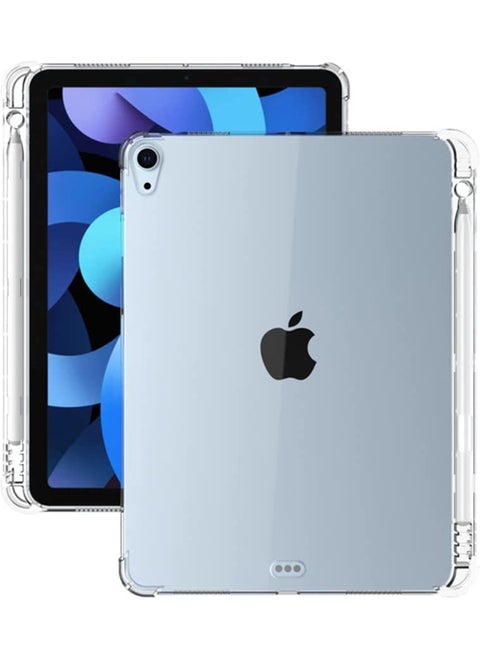 جراب لجهاز iPad Air 11 بوصة M3/M2 2025/2024 الجيل iPad Air 11 جراب/جراب لجهاز iPad Air 5 10.9 بوصة 2022/Air 4 10.9 بوصة 2020 جراب iPad Air 10.9 مع حامل قلم جراب شفاف من مادة TPU ناعمة مضادة للسقوط ومضادة للتصادم