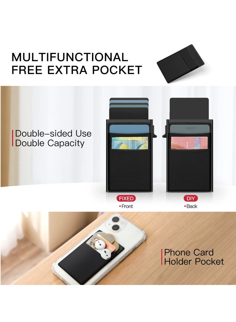 Slim Leather Card Holder Wallet for Men - Minimalist Pop-Up Design with RFID Blocking Technology - Image 5
