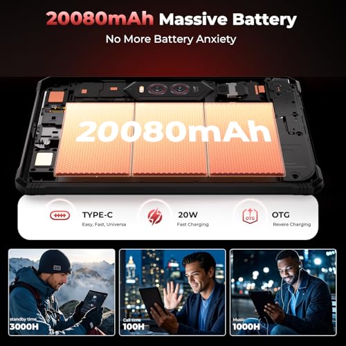 HOTWAV R9 Plus Rugged Tablet 11 inch Android 14 Tablets, 20080mAh Waterproof Tablet, 2K 24GB+512GB/2TB TF Work Tablets, 64MP+16MP Octa-Core IP68&IP69K/4G Dual SIM/5G WiFi/Face ID/GPS/OTG - Image 5