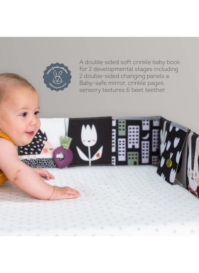 Taf Toys Taf Toys Urban Garden Soft Cloth Newborn Book, Crinkle Baby Book. High Contrast Sensory Toys. Early Education Activity Toy. Infant Tummy Time Toys. Multi-Sensory Textures and a Baby-Safe Mirror  - Image 2