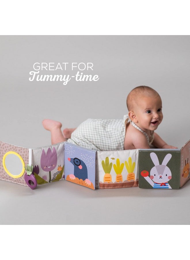 Taf Toys Taf Toys Urban Garden Soft Cloth Newborn Book, Crinkle Baby Book. High Contrast Sensory Toys. Early Education Activity Toy. Infant Tummy Time Toys. Multi-Sensory Textures and a Baby-Safe Mirror  - Image 4