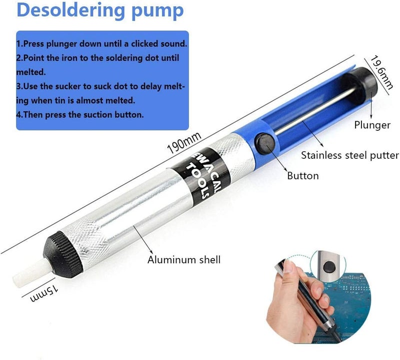 ANYOUI Soldering Gun, Automatic 60W Electronics Solder Iron Gun Kit, Soldering Tools with Desoldering Pump, Tweezers, Soldering Wires, for Jewelry, Home DIY, Circuit Board Repair - Image 5