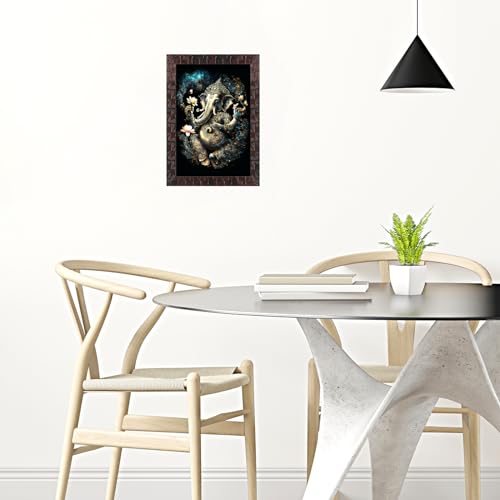 Indianara Lord Ganesha Painting With Frame 13 Inches X 10 Inches - Image 3
