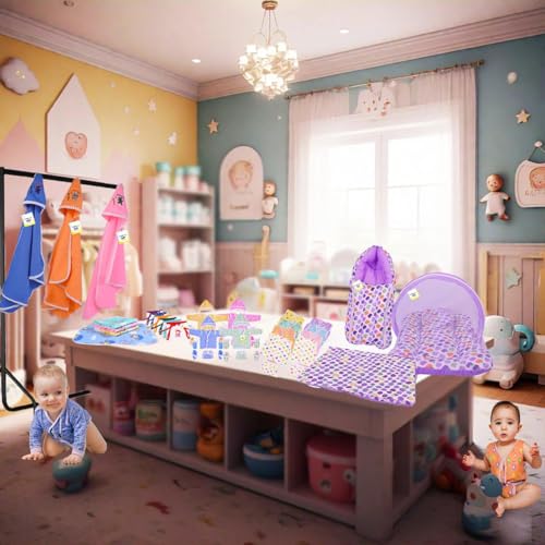 Toddylon Baby Products All New Born Combo | Combos Set for Newborn | 56 in 1 Hospital Essentials Kit | Baby Essential for Newborns Clothing Hamper (0-6 Months) (Purple) - Image 4