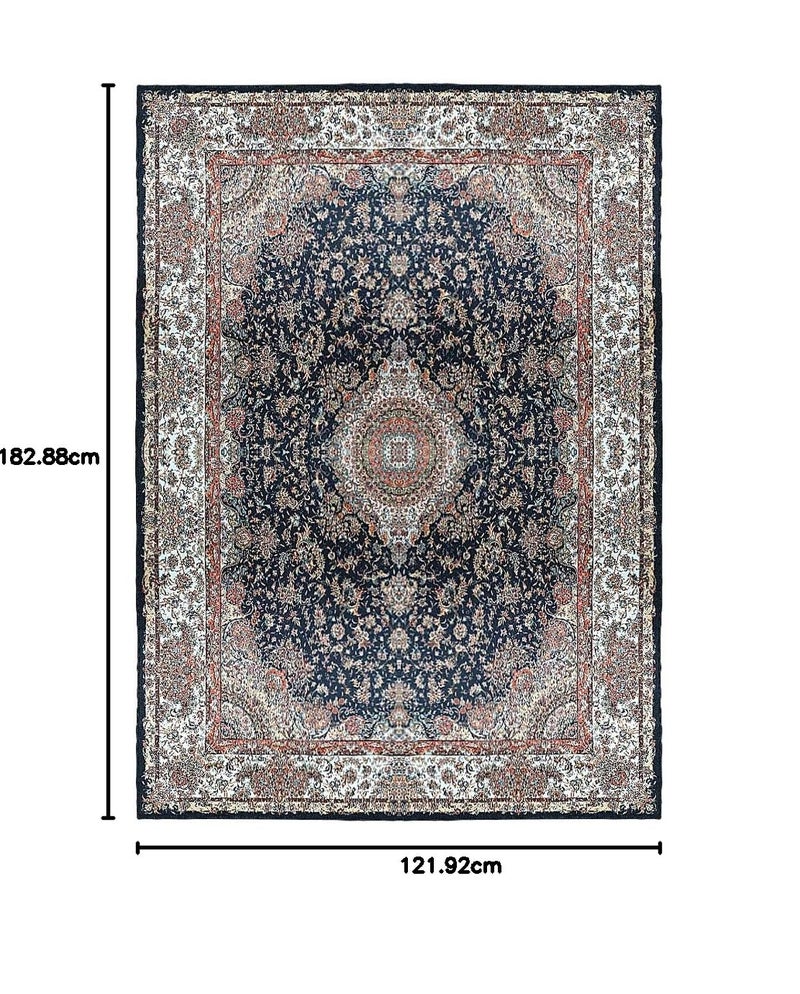 Status Contract Premium Ice Silk Velvet Touch Persian, Kashmiri, Vintage, Runner Rug with Anti Slip Backing for Floor Carpet for Home Living Room, Hall, Office, Kids Room (4 x 6 Ft.) - Image 2