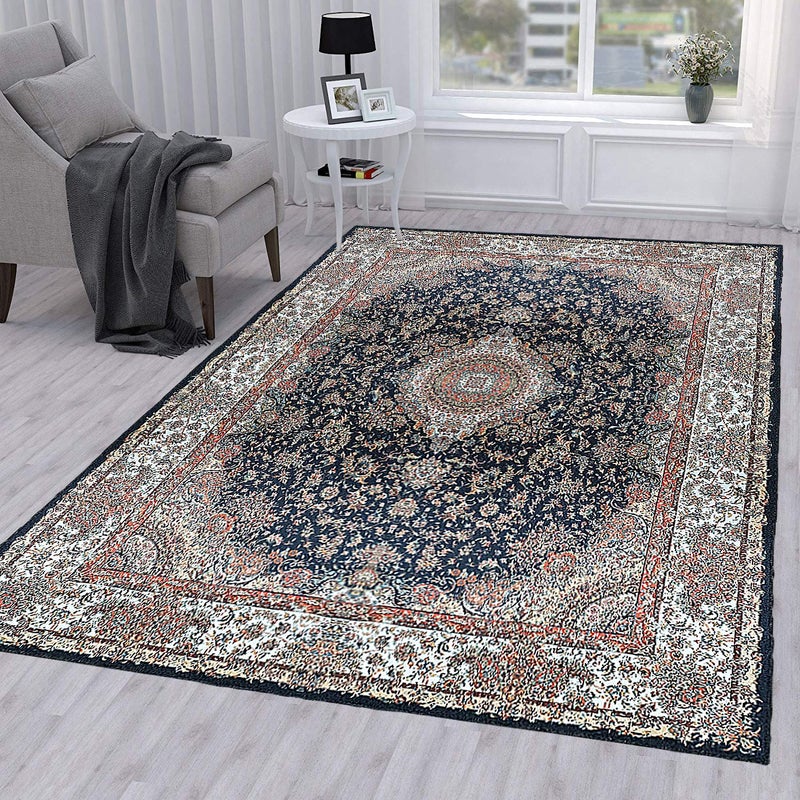 Status Contract Premium Ice Silk Velvet Touch Persian, Kashmiri, Vintage, Runner Rug with Anti Slip Backing for Floor Carpet for Home Living Room, Hall, Office, Kids Room (4 x 6 Ft.) - Image 3