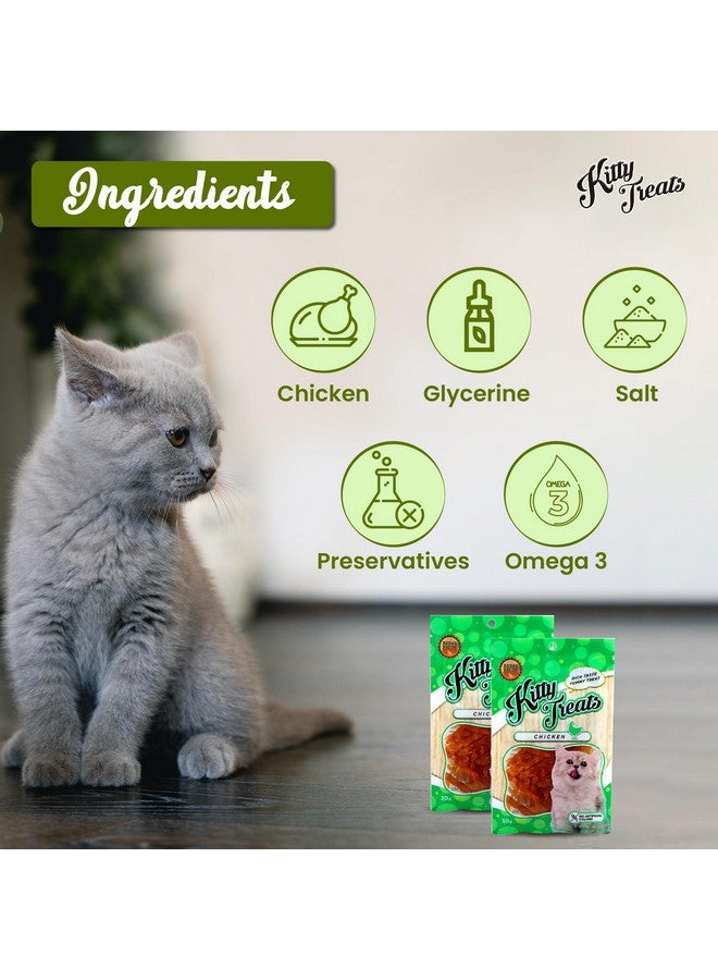 Rena Cataholic Neko Chicken Jerky Sliced Dry Cat Treat For All Life Stages (30 G) Pack Of 2 - Image 5
