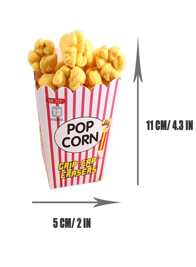 Dreamm Pencil Top Erasers 36 Pack Popcorn Pencil Erasers Toppers Cap Erasers for Kids Cute Fun Novelty Food Erasers for Student School Supplies Prize Gifts Party Favors - Image 5