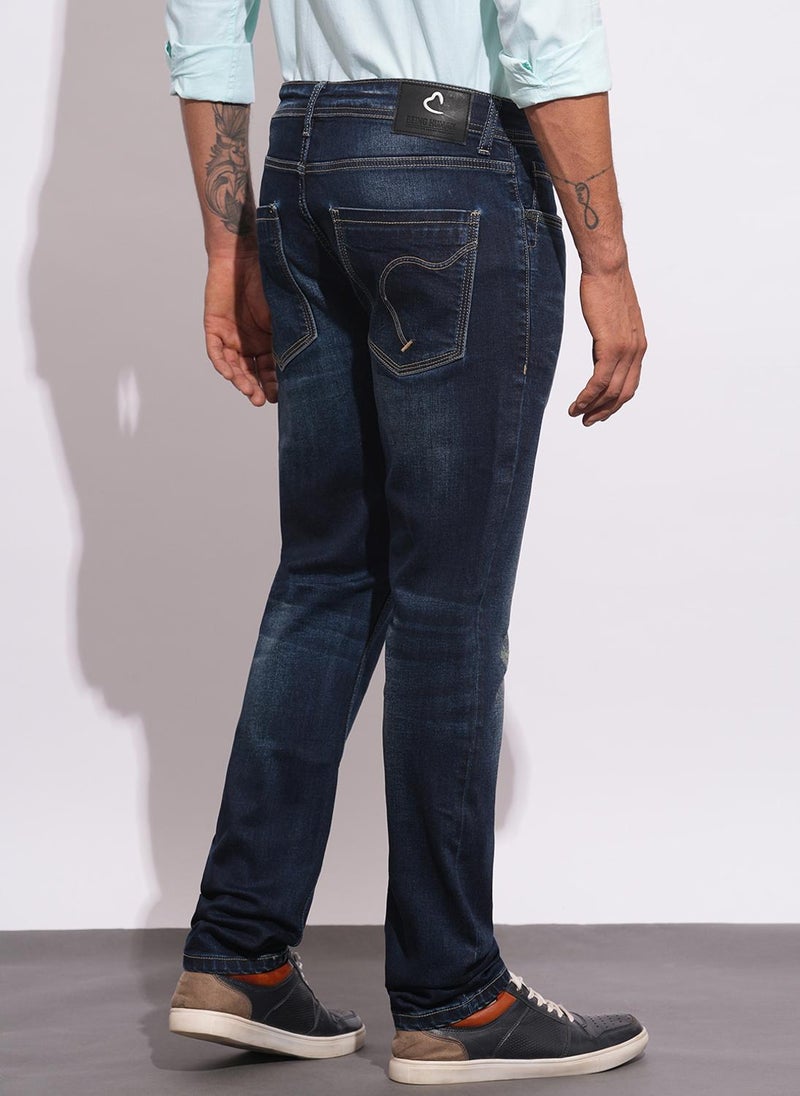 Being Human Men Classic Low Distress Light Fade Stretchable Jeans - Image 4