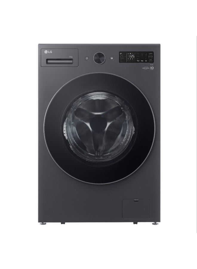 LG Front Load Washing Machine, 15 kg WFN1510BST Gray