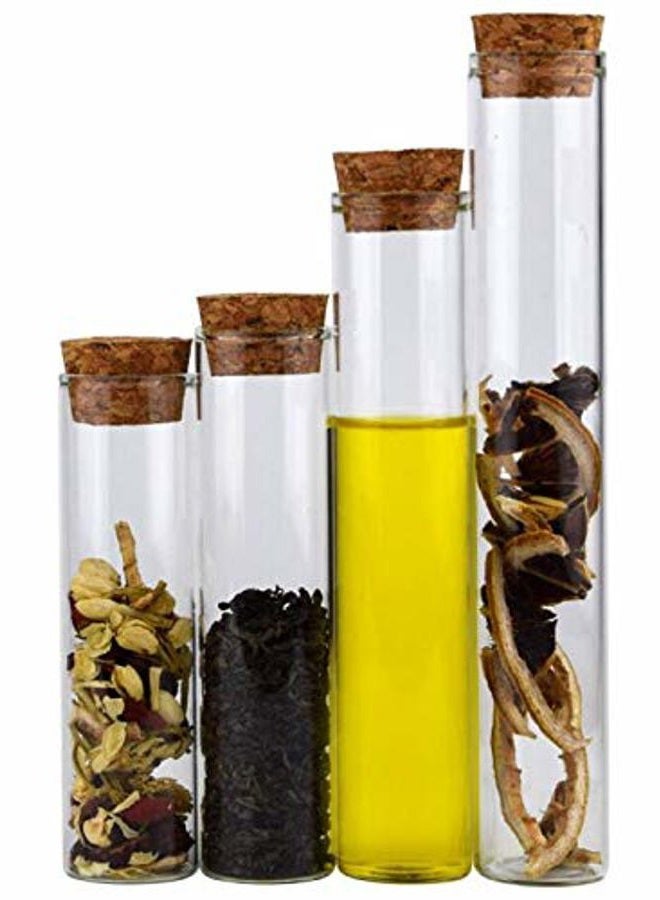 Natuworld 10Pcs 40ml/1.3oz Empty Clear Borosilicate Glass Test Tubes Reagent Bottle with Cork Stoppers Multipurpose Refillable Vial Jars Holder for Foods Cosmetic Candy Tea Pill Powder Liquid Dispenser - Image 3