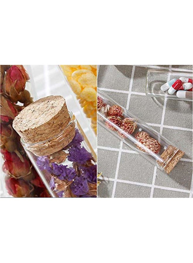 Natuworld 10Pcs 40ml/1.3oz Empty Clear Borosilicate Glass Test Tubes Reagent Bottle with Cork Stoppers Multipurpose Refillable Vial Jars Holder for Foods Cosmetic Candy Tea Pill Powder Liquid Dispenser - Image 2