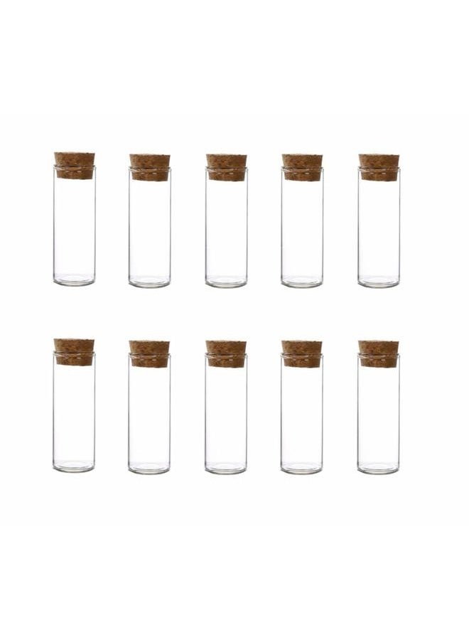 Natuworld 10Pcs 40ml/1.3oz Empty Clear Borosilicate Glass Test Tubes Reagent Bottle with Cork Stoppers Multipurpose Refillable Vial Jars Holder for Foods Cosmetic Candy Tea Pill Powder Liquid Dispenser - Image 1