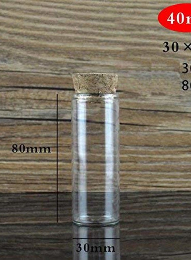 Natuworld 10Pcs 40ml/1.3oz Empty Clear Borosilicate Glass Test Tubes Reagent Bottle with Cork Stoppers Multipurpose Refillable Vial Jars Holder for Foods Cosmetic Candy Tea Pill Powder Liquid Dispenser - Image 4
