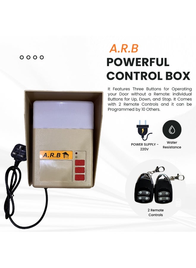 AL ARABIA Garage Roll Door Opener Motor (Machine) - Full Set with 2 Remote Controls | ARB 450N Australian Design Heavy-Duty & Quiet Motor | by Al Arabia - Image 3