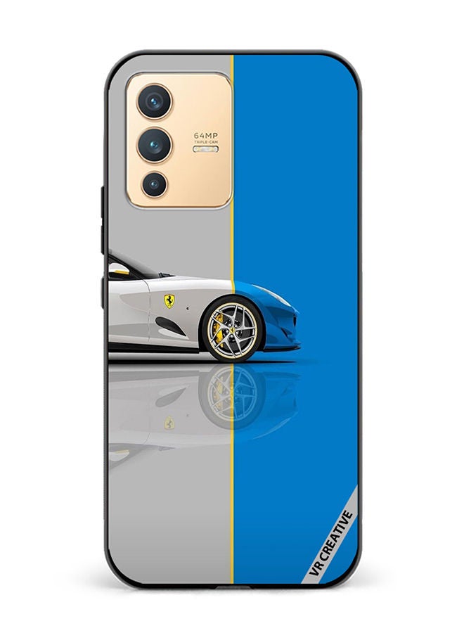 VR CREATIVE غطاء حماية لهاتف فيفو V23 5G بتصميم سيارة متعدد الألوان - Image 1