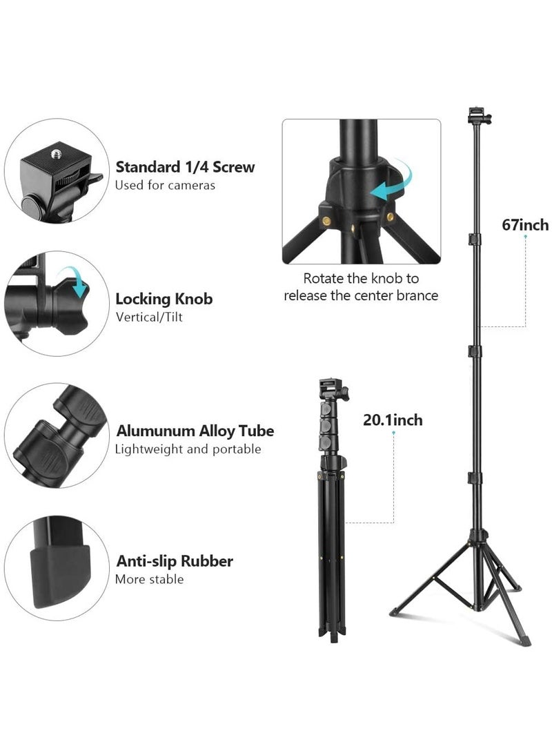 Jmary MT36 67" Extendable Selfie Stick & Travel Phone Tripod, 1.7m Adjustable Tripod Stand with Phone Clip for Video Shooting, Vlogging, Live Streaming – Black - Image 4