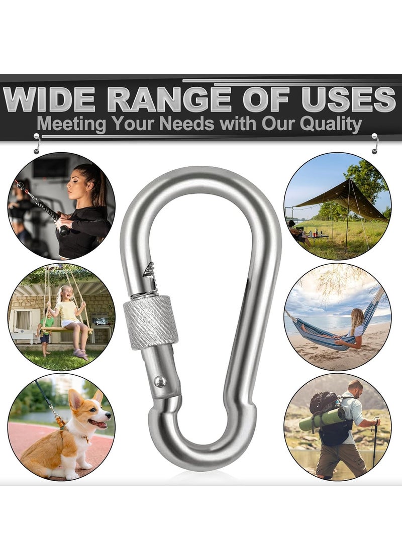 رينوفو 4 قطع من مشبك حلقة تثبيت إبهام من الفولاذ المقاوم للصدأ عالي الجودة للاستخدام في الهواء الطلق والتخييم والمشي لمسافات طويلة والتأرجح وصالة الألعاب الرياضية ومقود الكلب والمزيد - Image 4