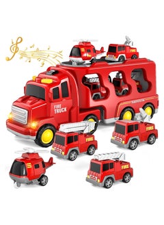 Kids Toys Car for Boys, 5 in 1 Fire Car Truck Set, Trucks Toys for Toddler Age 1-6, Rescue Emergency Double Side Transport Vehicle for Boys and Girls, Gift Car Sets for Birthday Party - pzsku/ZA1ACF4188D3910D79B54Z/45/_/1690185856/78d39fc1-4a5c-4277-9623-5f965f4bab8e