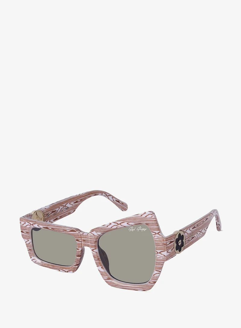 Woggles Red Pappy Aurify Mirror Asymetrical Sunglasses