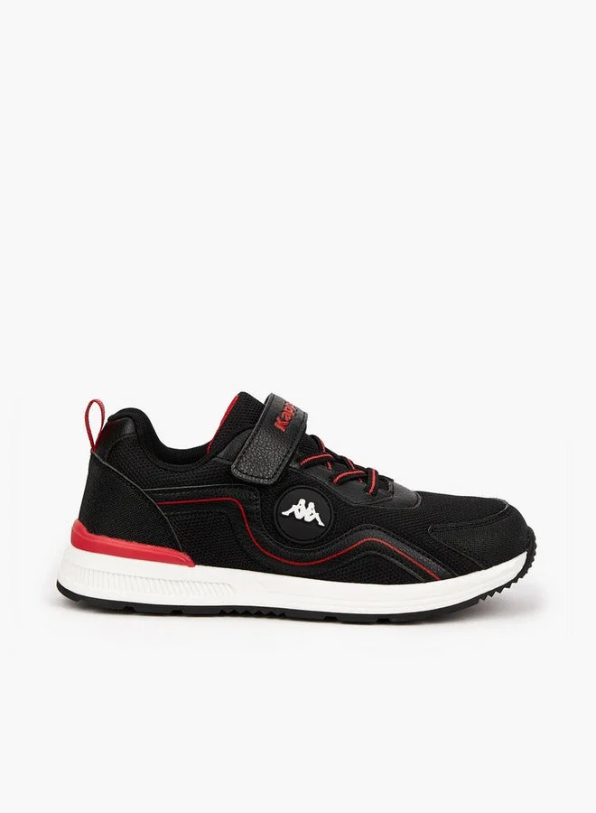 Boys' Panelled Sports Shoes with Hook and Loop Closure