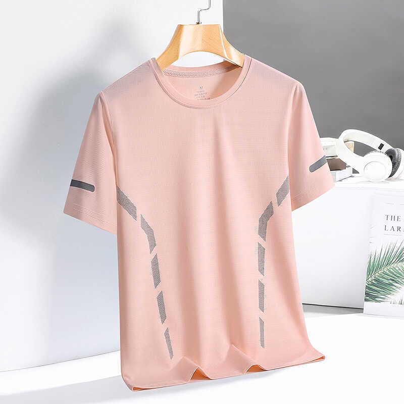 Short-sleeved T-shirt Men''s Summer Thin Ice Silk Breathable Mesh Sports Fitness Running Quick-drying Top 8903-P15 - Image 3