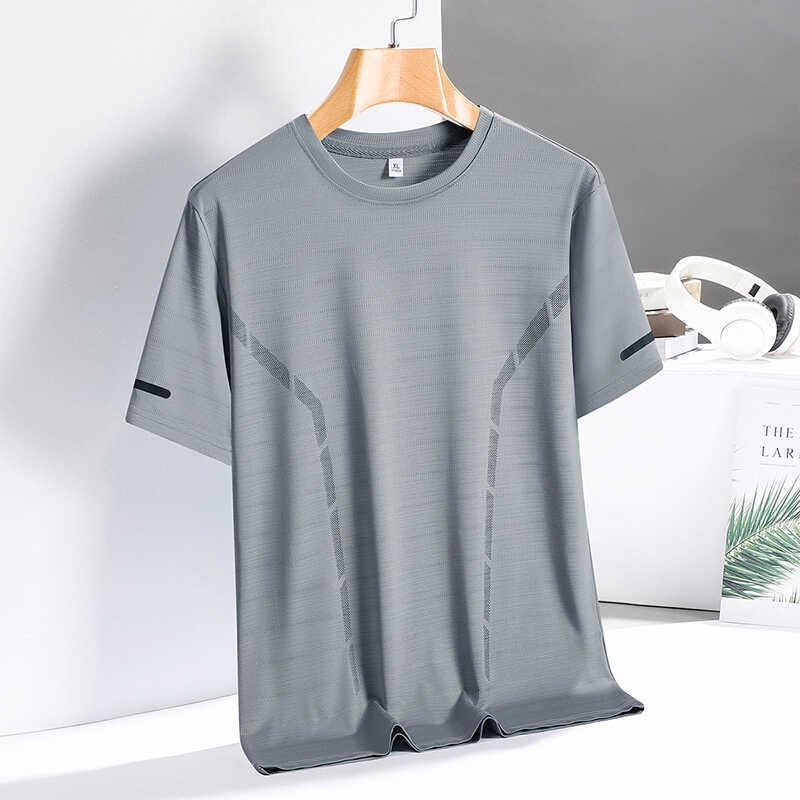 Short-sleeved T-shirt Men''s Summer Thin Ice Silk Breathable Mesh Sports Fitness Running Quick-drying Top 8903-P15 - Image 1